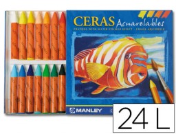 24 lápices de cera Manley acuarelables
